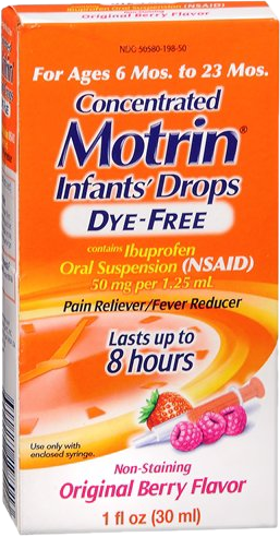 Infant's Motrin Concentrated Ibuprofen Drops 50 mg per 1.25 mL
